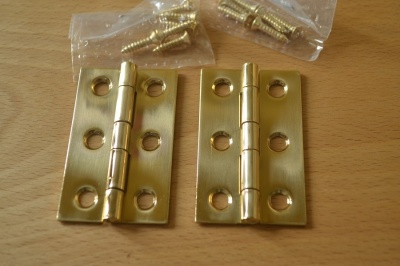 2'' Polished Solid Brass Hinges (pair)